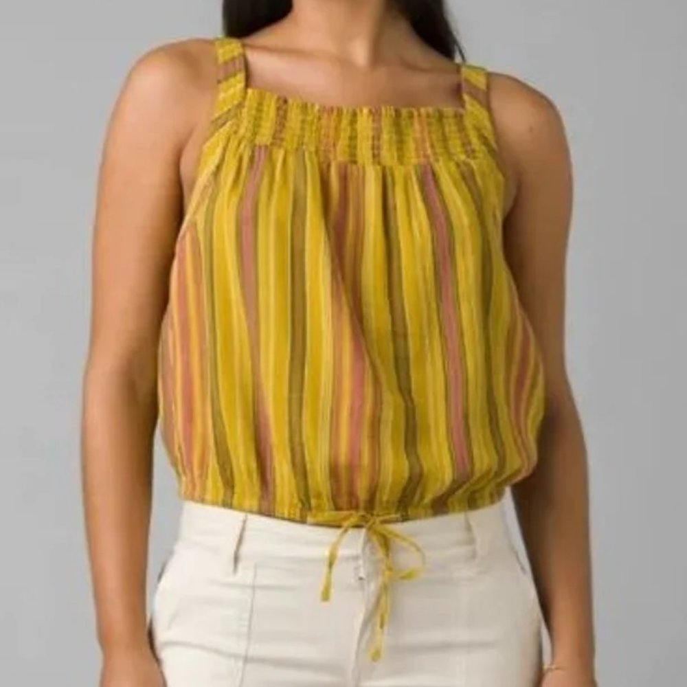 prAna Little Palm Cami‎ in Leapfrog Stripe NWT